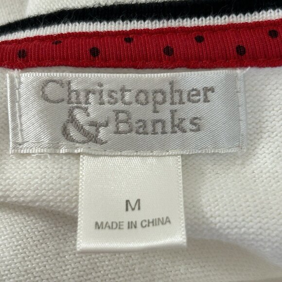 VTG CHRISTOPHER & BANKS (FLAWED) Cardigan M Ladybugs Embroidered Flowers Beads - Picture 7 of 9